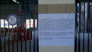Disclaimer for filming at the ballpark